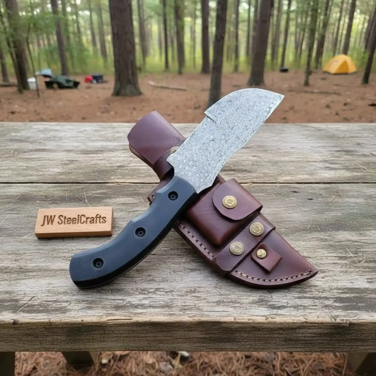 Custom Handmade - 12.Inches Beautiful Full Damascus Tracker Knife 1