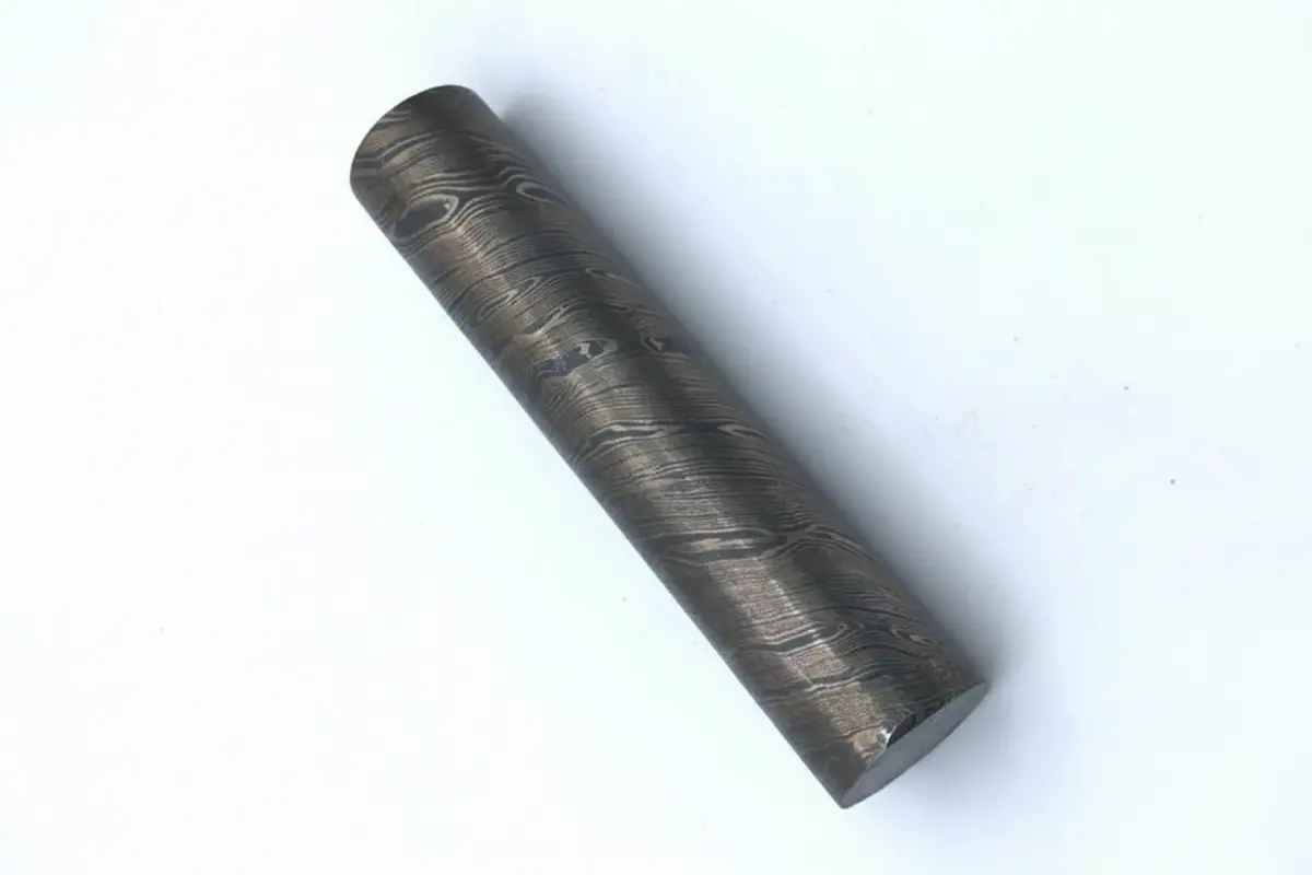 25.5 Mm Damascus Steel Round Rod For Rings Pens Buckles 1
