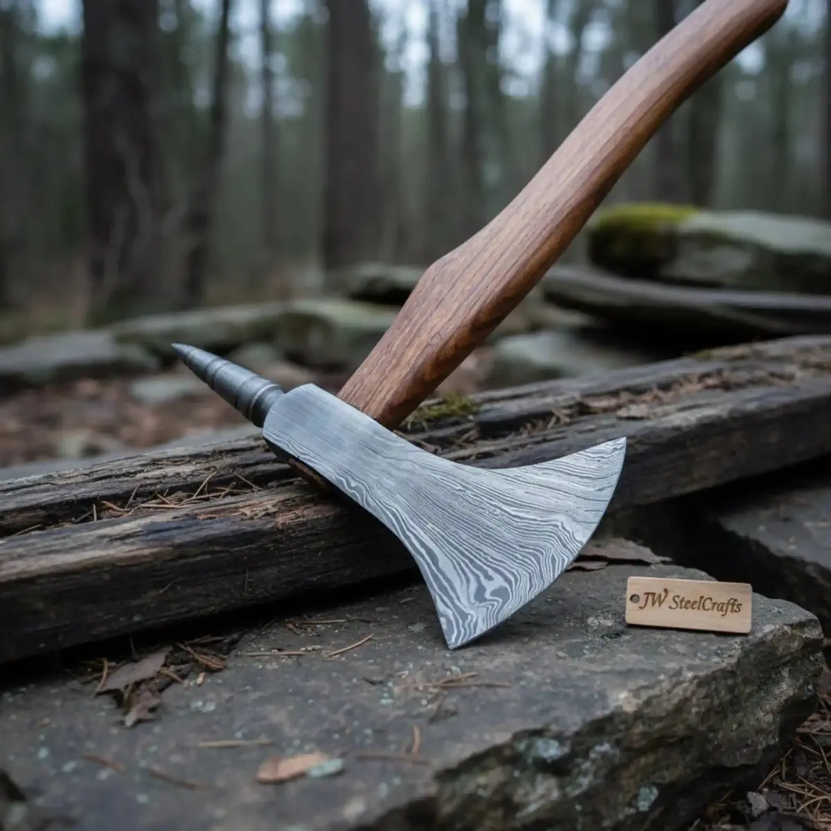 Custom Handmade Damascus Steel Tomahawk Hatchet 1