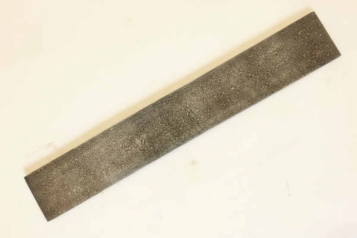 10 Inch Raindrop Pattern Damascus Steel Billet Bar For Knife Making And Bladesmith Stock 1