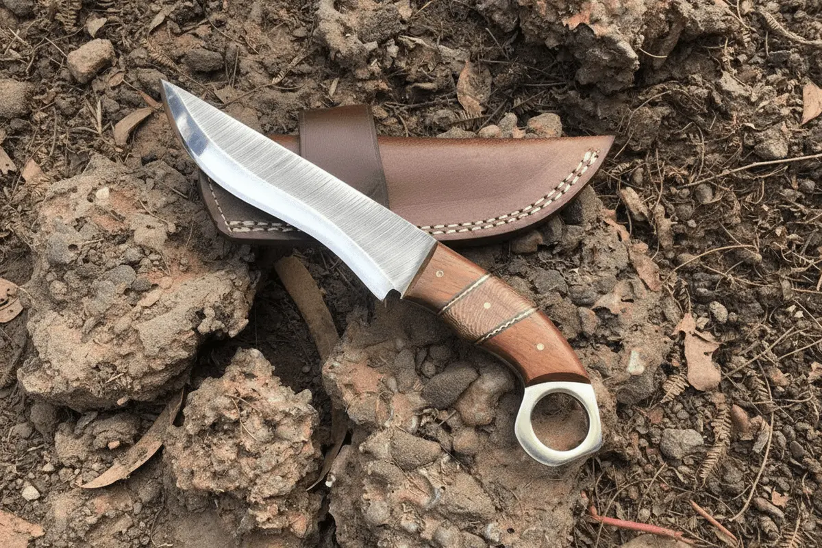 Custom Handmade Stainless Steel Hunting Knife  Leather Sheath Bm-0096 1