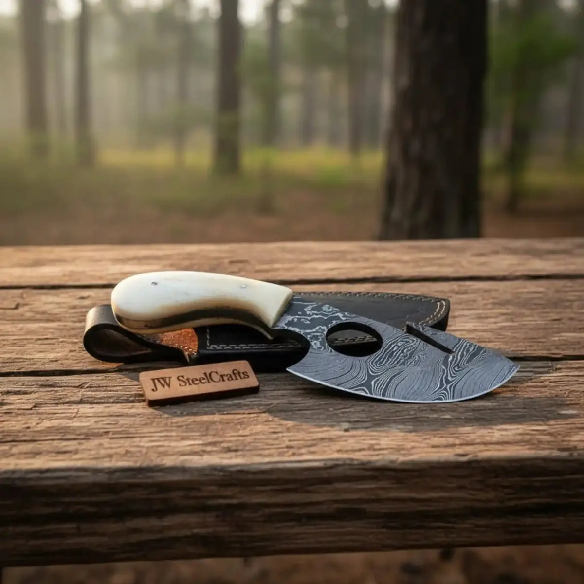 Custom Made Damascus Steel Hunting Knife / Skinning Knife  Gut Hook Dk-0101 1