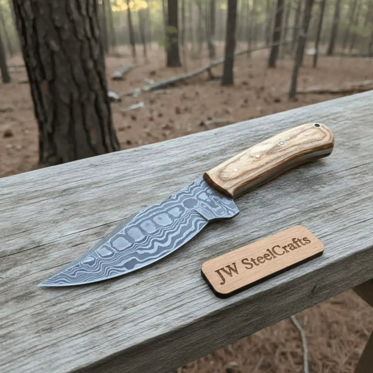 Custom Made Skinner Knife With Premium Wood Handle – Handmade Hunting Blade 1