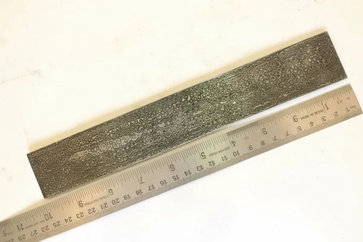 Raindrop Pattern Damascus Steel Billet Bar For Knife Making And Bladesmith Stock 1