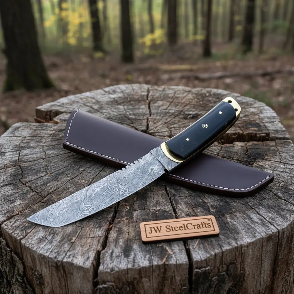 Custom Tactical Tanto Knife, Damascus Knife, Tanto 1