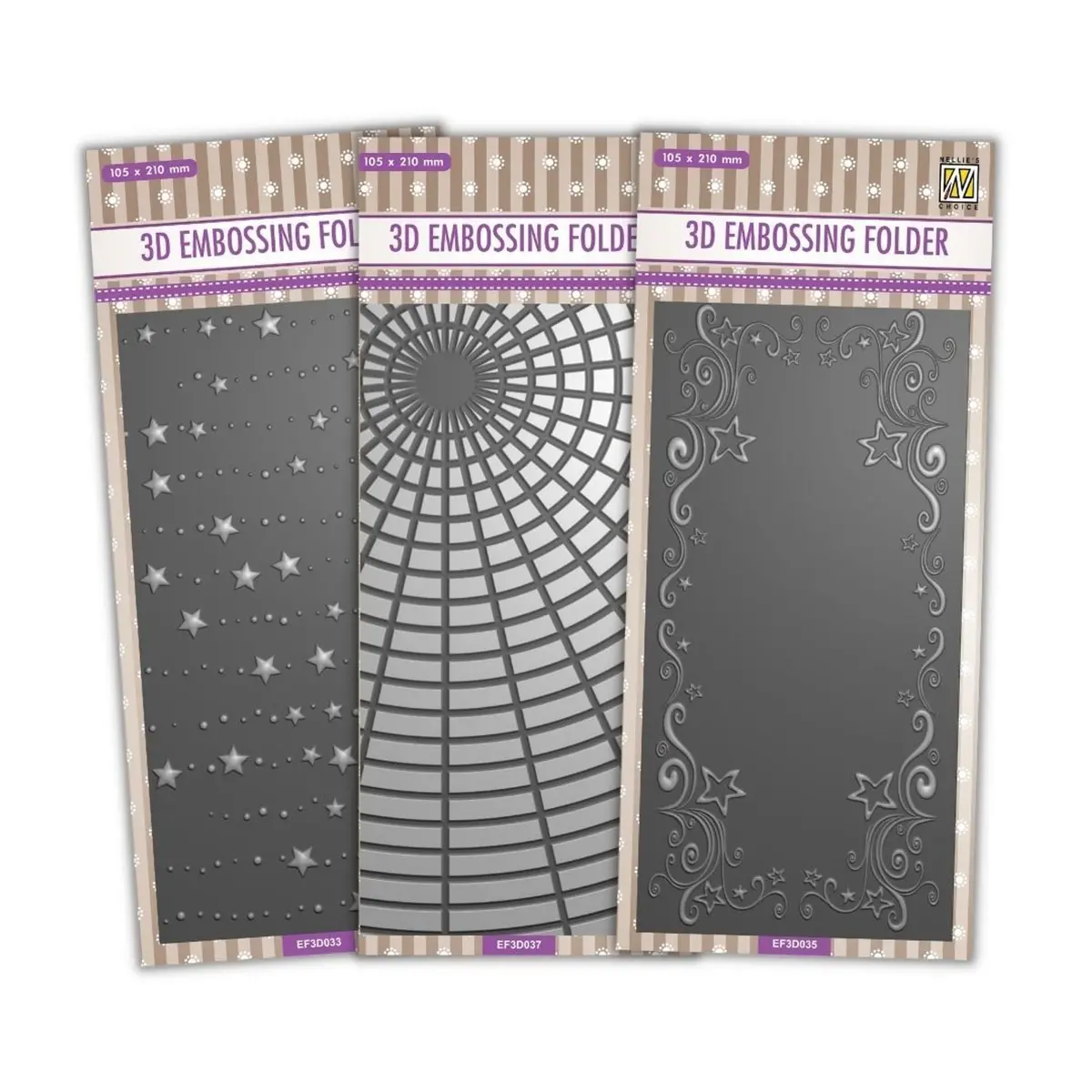 Stars & Sun Slimline 3D Embossing Folder Set 1