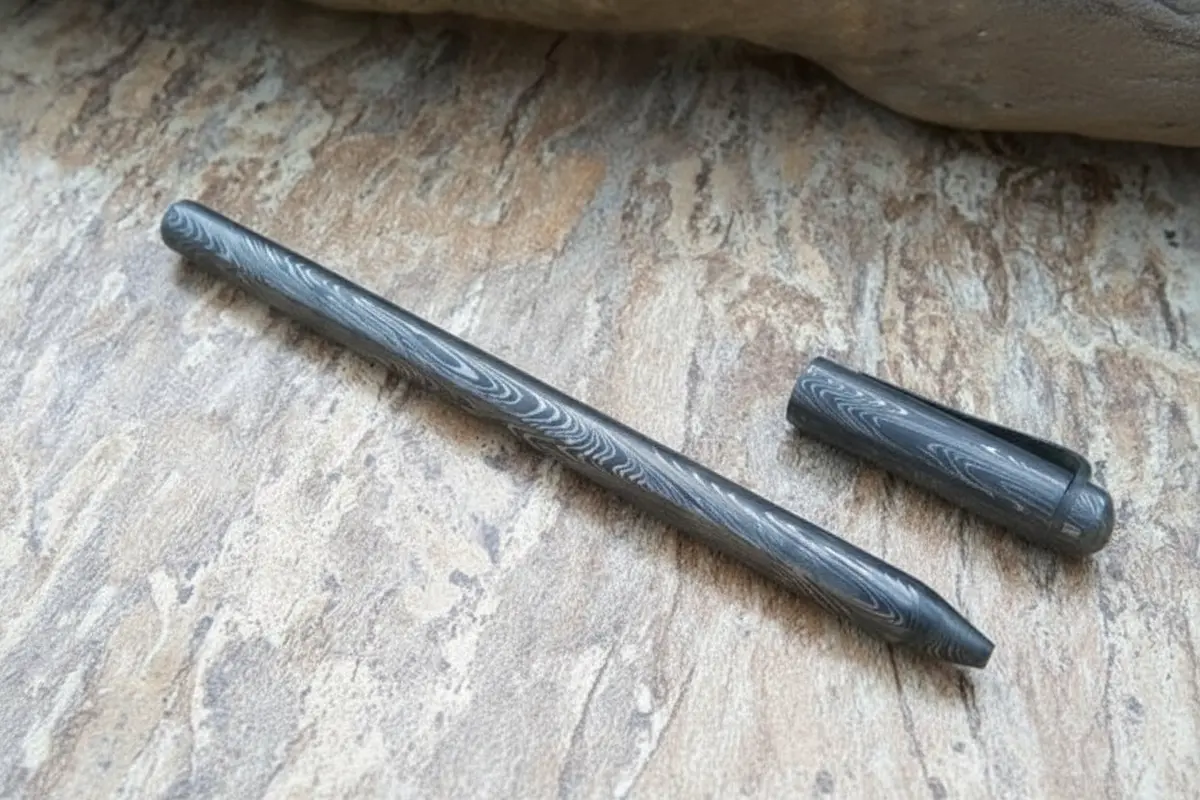 Damascus Knife Handmade - 06'' Damascus Steel Ball Point De-0084 1