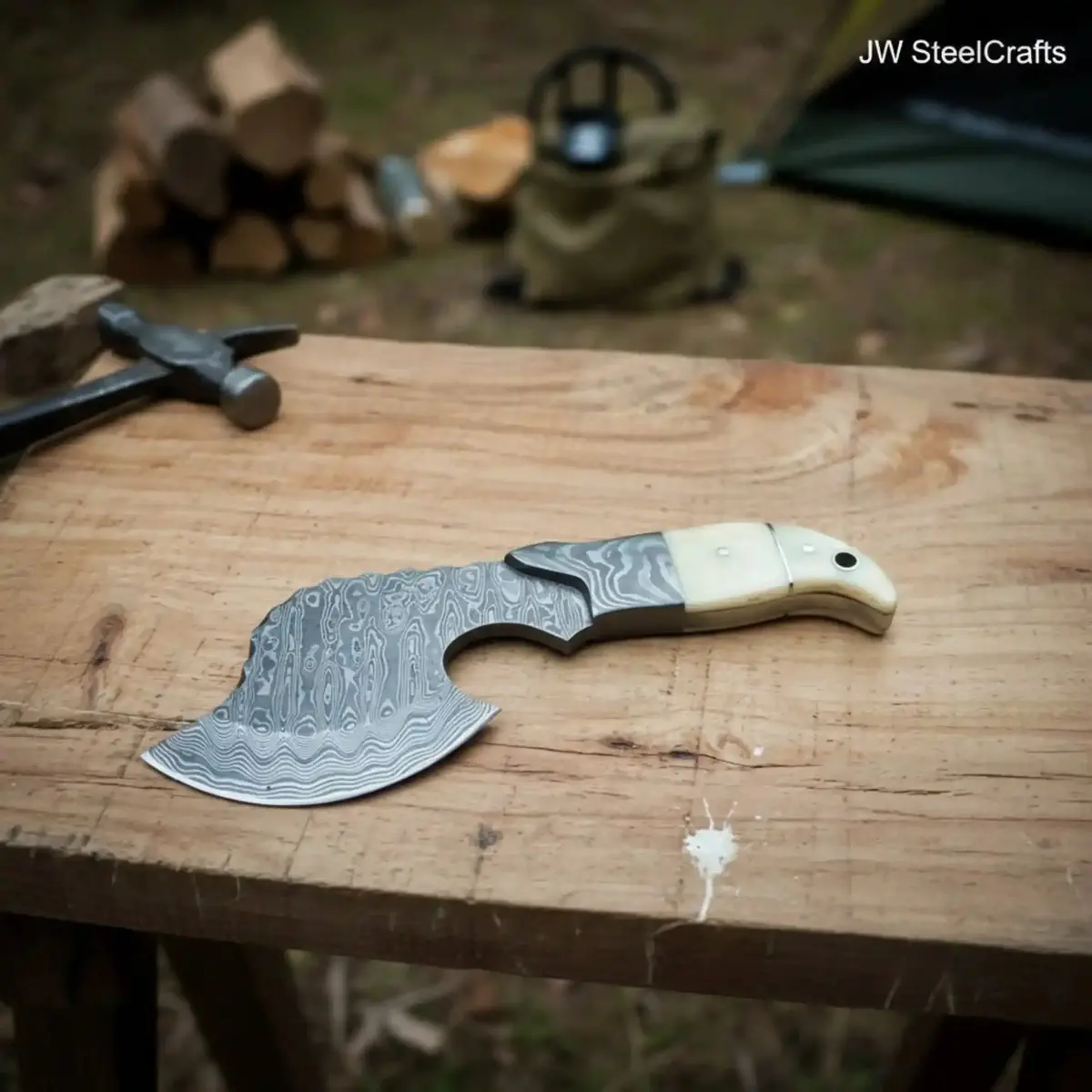 Damascus Steel Axe Viking Axe Hatchet Axe Bearded Axe Tomahawk 1