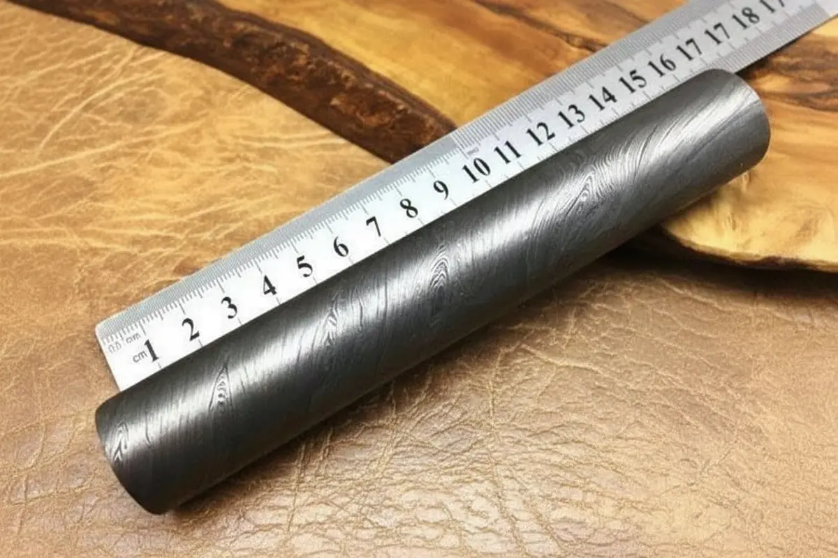 6” Damascus Steel Round Bar Rod 25.5 Mm Diameter For Ring Making 1