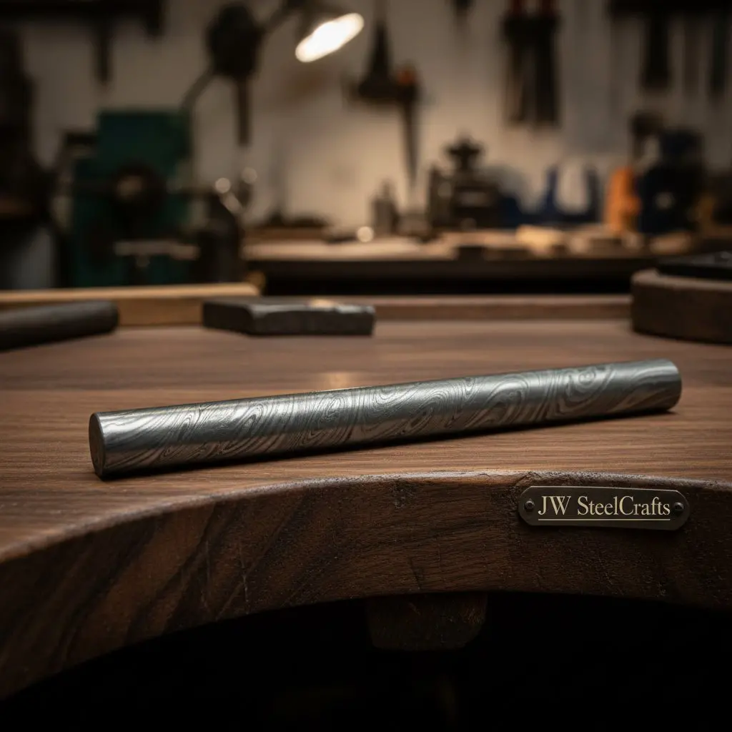 Damascus Steel Round Billet Rod For  Guard , Rings And Jewelery Making/ Raw Materials For Jewelery Dk-0126 1