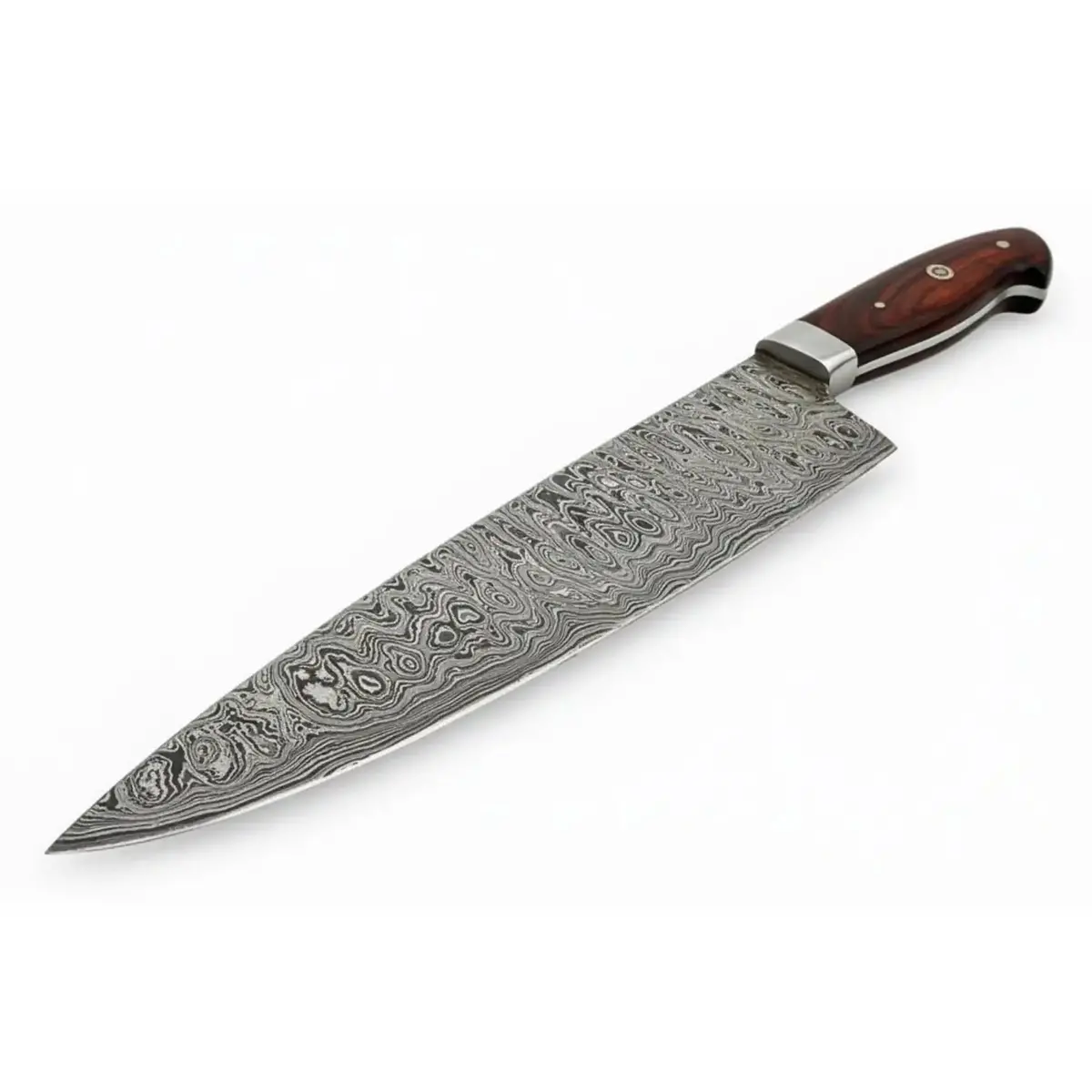 Damascus Steel Santoku Japanese Chef Knife Red Micarta Handle Dk-0112 1