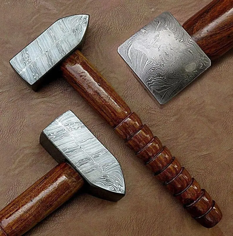 Damascus Steel Blacksmith Hammer 1