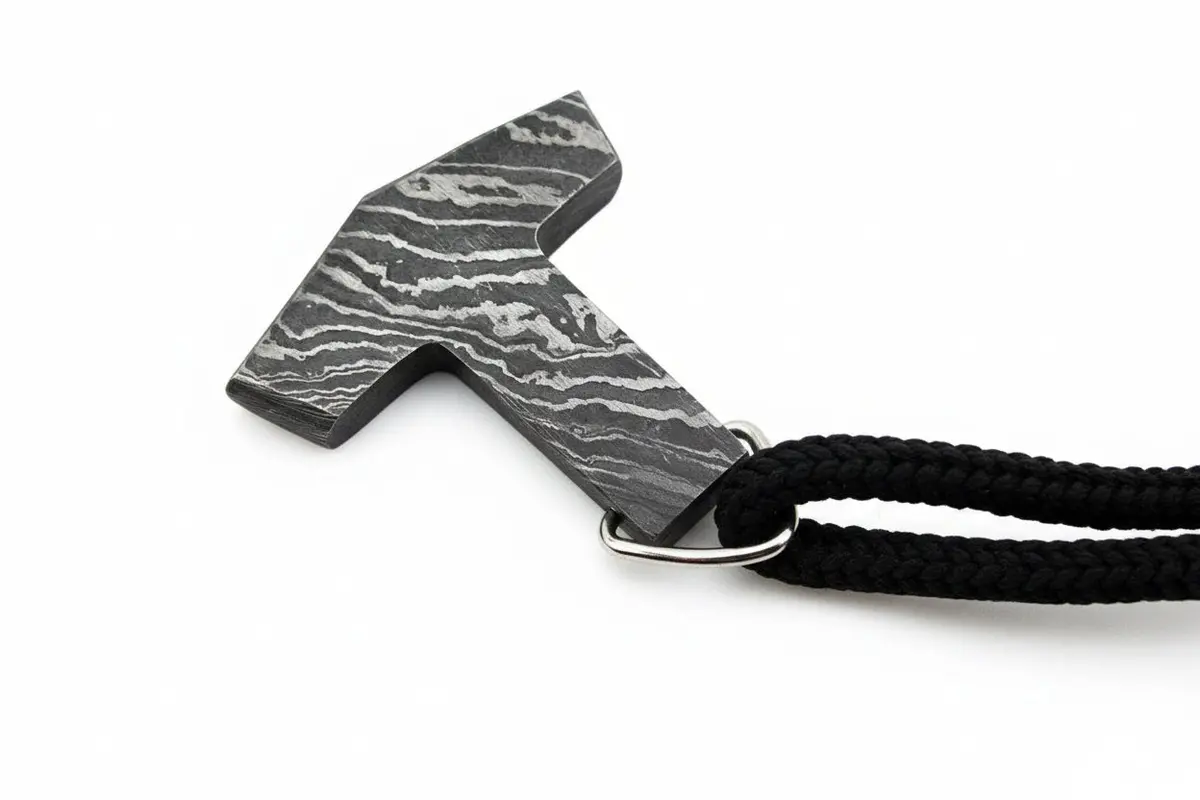 De-0014 Custom Handmade Damascus Steel Viking Pendant /Thor Hammer Pendant/Jeweller 1