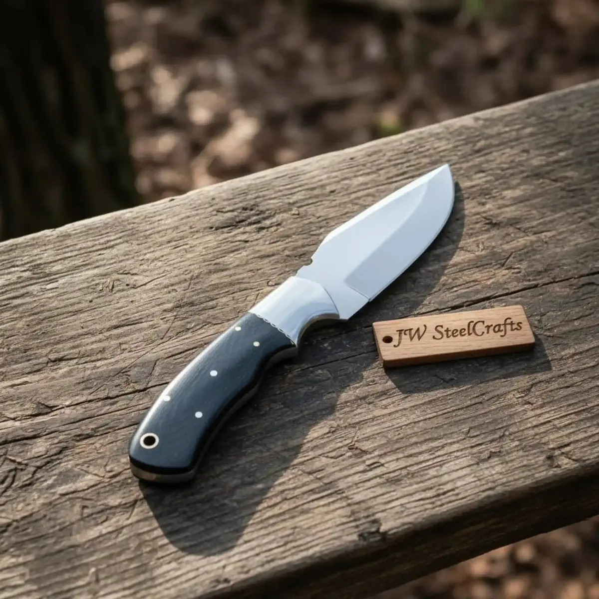 Drop Point Hunting Knife Stainless Steel Blade Black Micarta Handle Fixed Blade Field Knife 1