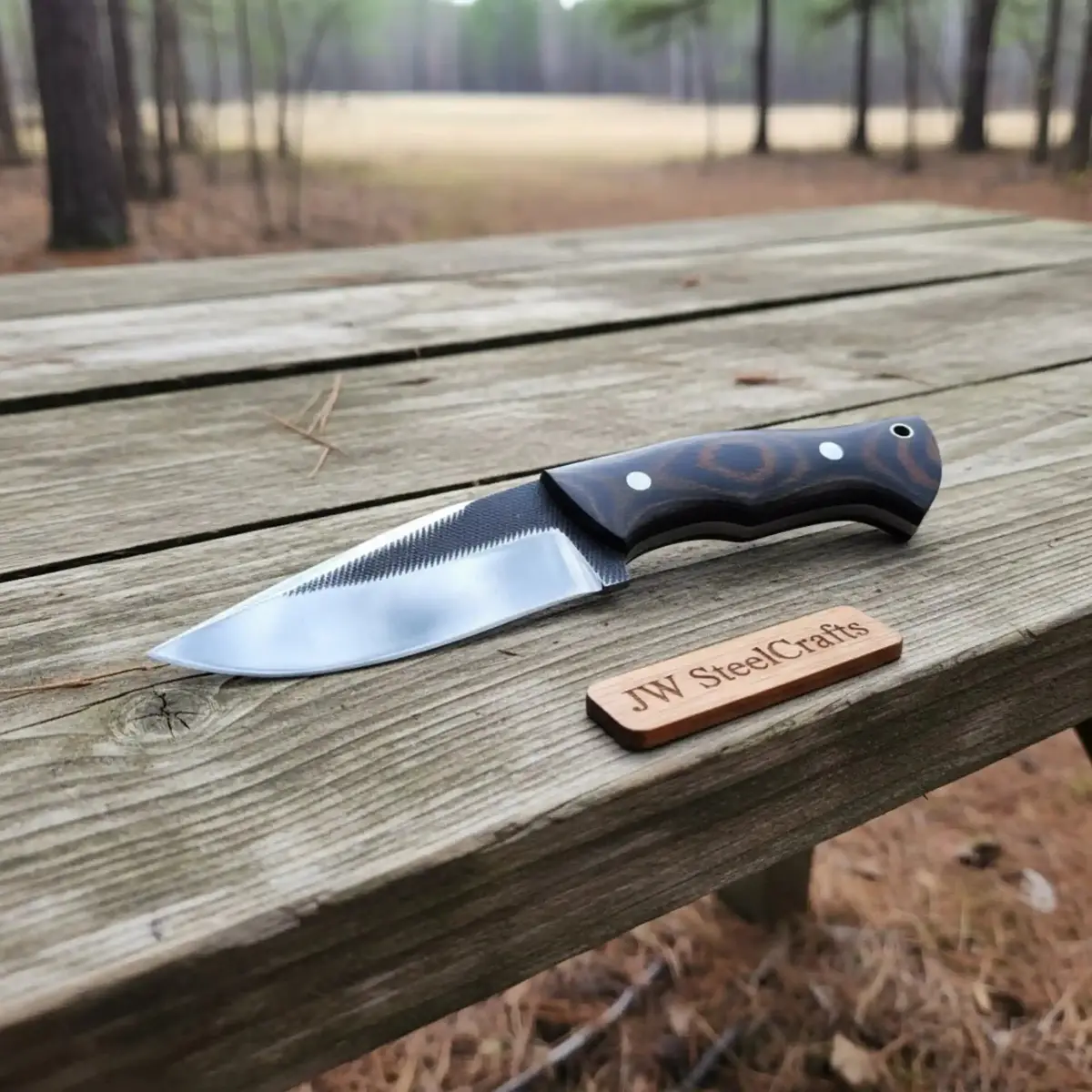 Drop Point Skinner Knife Damascus Steel Blade Rosewood Handle 4 Inch Fixed Blade Hunting Knife 1