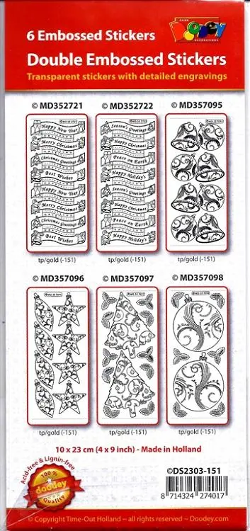 Sticker - 6 Pack Double Embossed 1