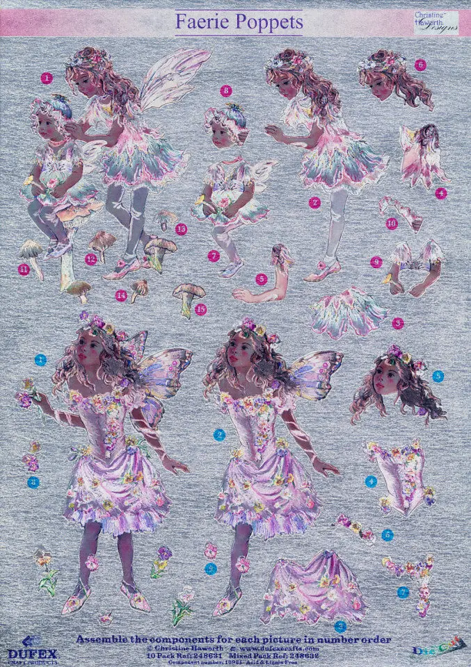 Faerie Poppets Metallic Die Cut-Little Girl On Mushroom 1