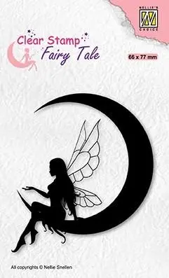 Nellie's Choice Clear Stamp Fairy Tales Elf On The Moon 1