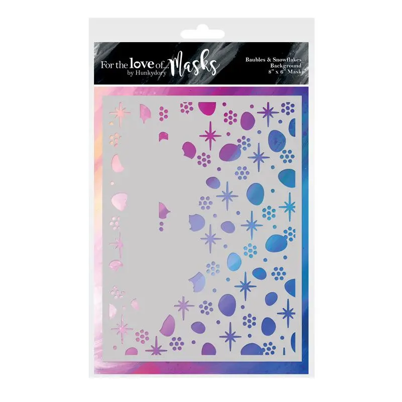 For The Love Of Masks - Baubles & Snowflakes 6" X 8" Mask 1