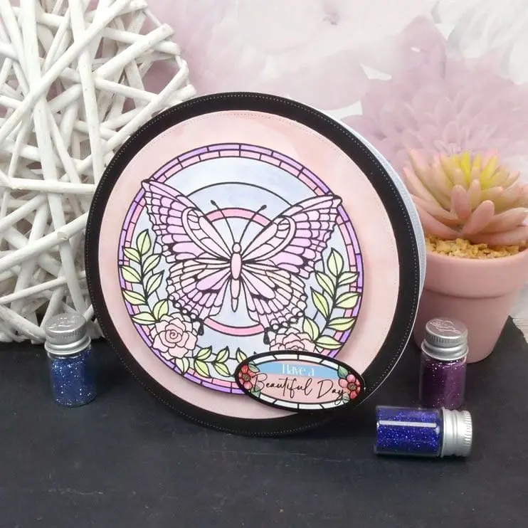 For The Love Of Stamps - Stained Glass Butterfly Sky 2