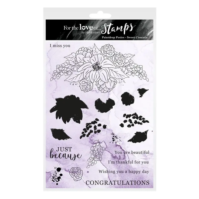 For The Love Of Stamps - Sweet Clematis A5 Stamp Set 1