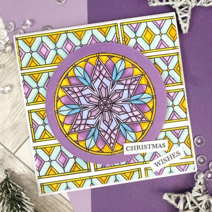 For The Love Of Stamps - A Stained Glass Christmas - Frosty Snowflake 2