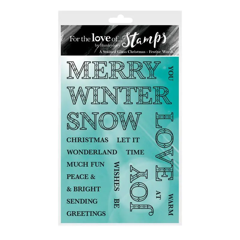 For The Love Of Stamps - A Stained Glass Festive Words 1
