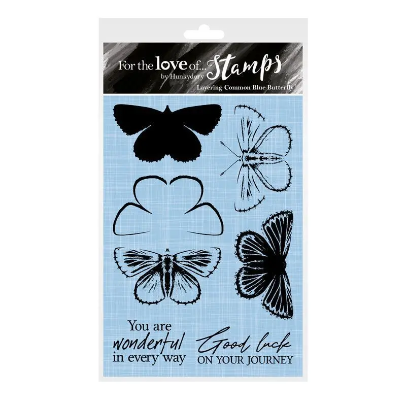 For The Love Of Stamps - Layering Common Blue Butterfly 1