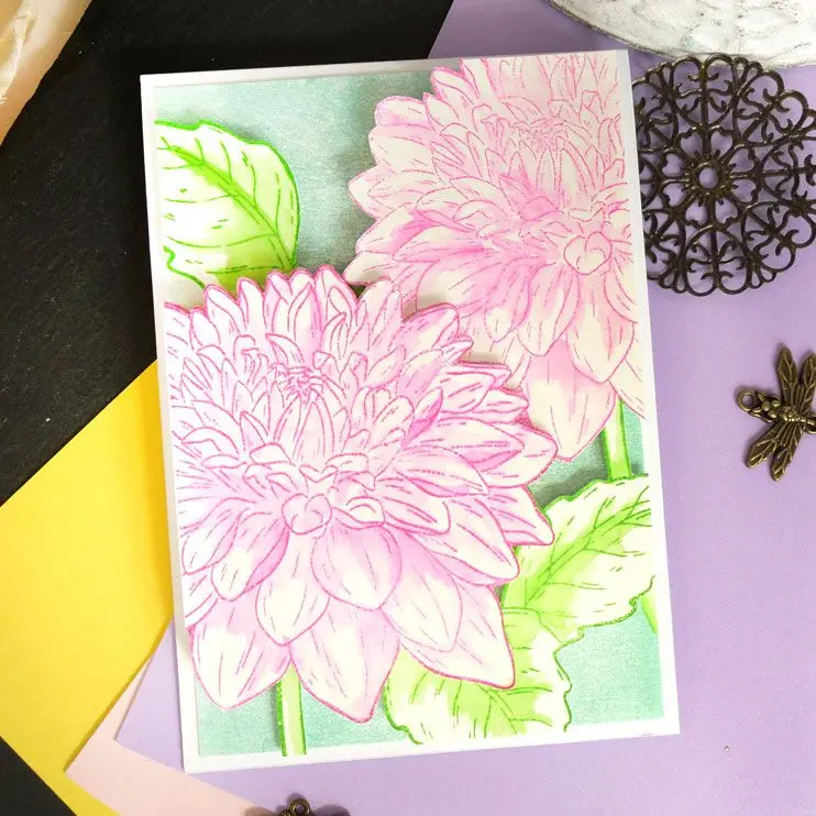 For The Love Of Stamps - Dazzling Dahlias 2