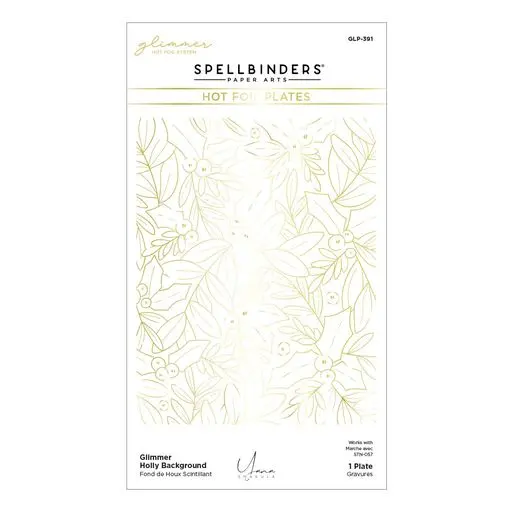 Glimmer Holly Background Hot Foil Plate From The De-Light-Ful Christmas Collection By Yana Smakula 1