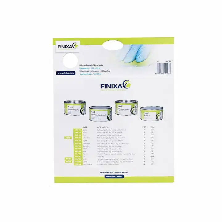 Finixa Bodyfiller Putty Mixing Board 100 Sheets - Gap 60 1