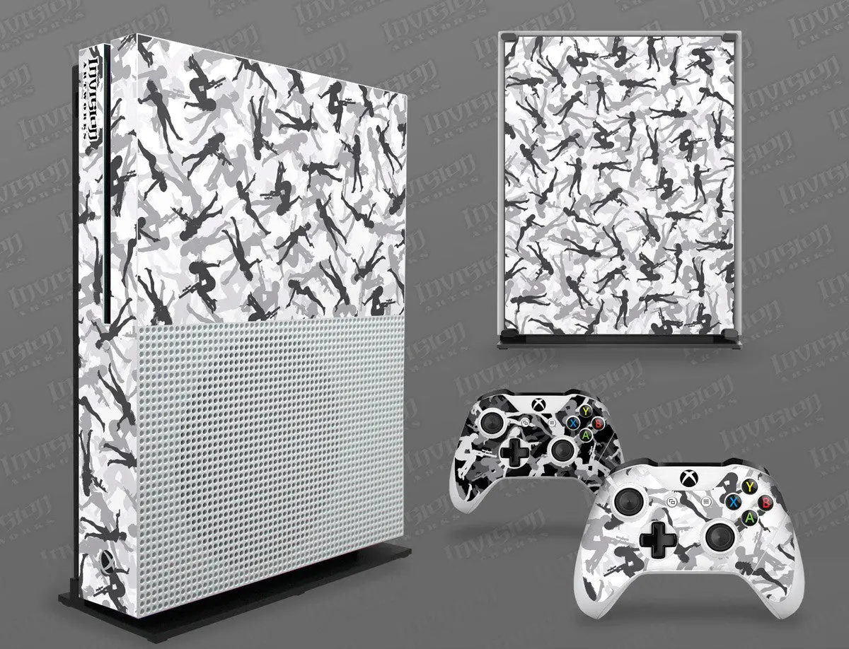 Xbox One S Graphics - Console Skin With 2 Controller Skins - Gun Girl Camo 1