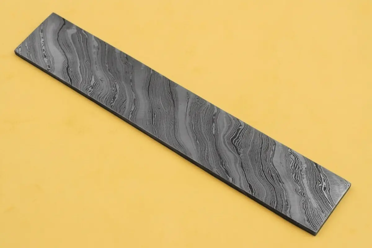 9 Inch Damascus Steel Billet Bar 2 Inch Wide Pattern Welded Blank For Knife And Blade Making 1