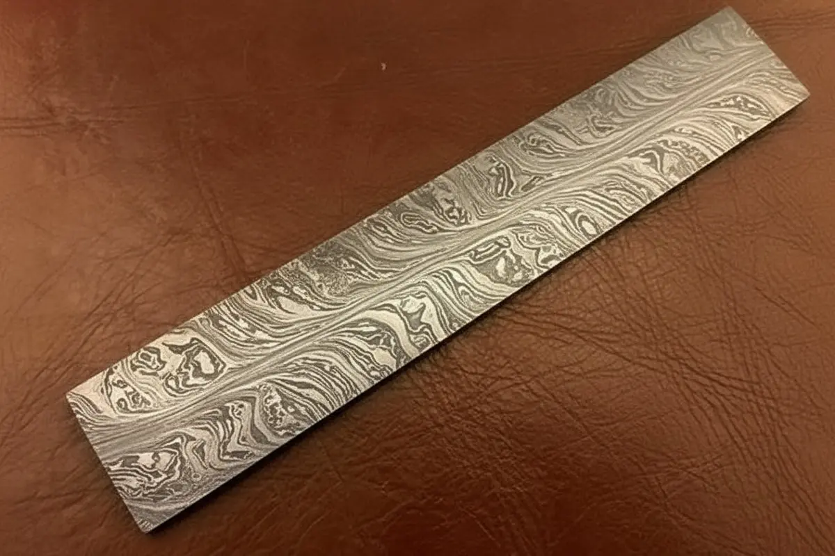 7 Inch Damascus Steel Billet Bar Pattern Welded Blank For Knife And Tool Making 1