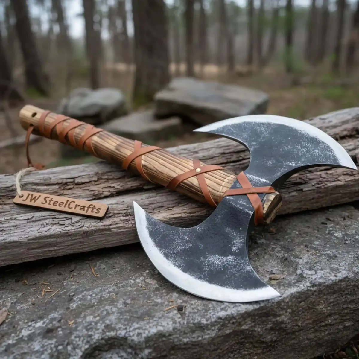 Unique Double-Headed Viking Axe - Handcrafted Decor Piece | Two Styles Available | Jw Steelcrafts 2