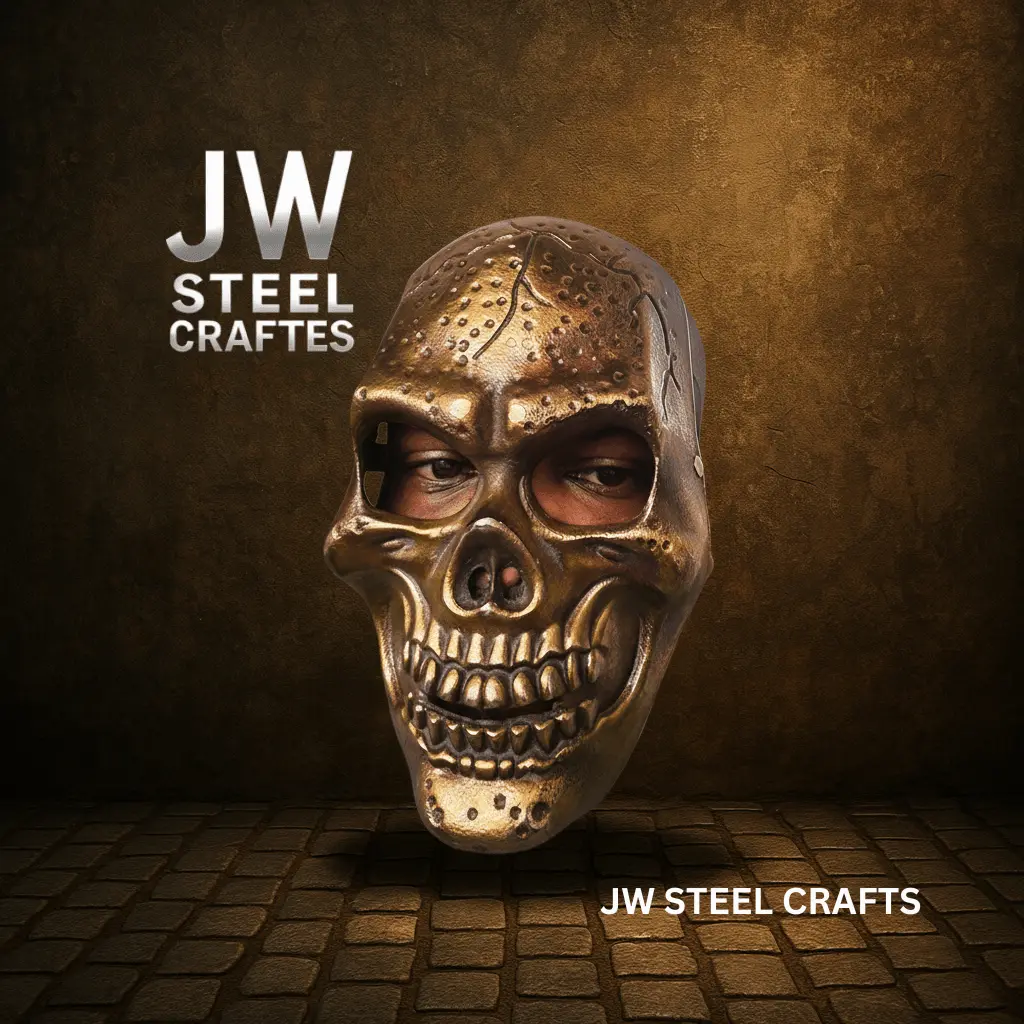 Handcrafted Metal Skull Mask: Choose Copper, Chrome Or Antique Finish 1