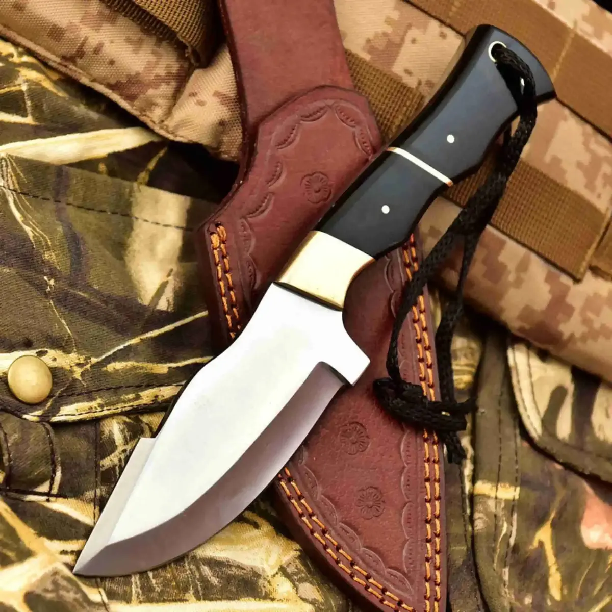 Handcrafted Stainless Steel Outdoor Knife With Black Resin Handle | Jw Steelcrafts 1