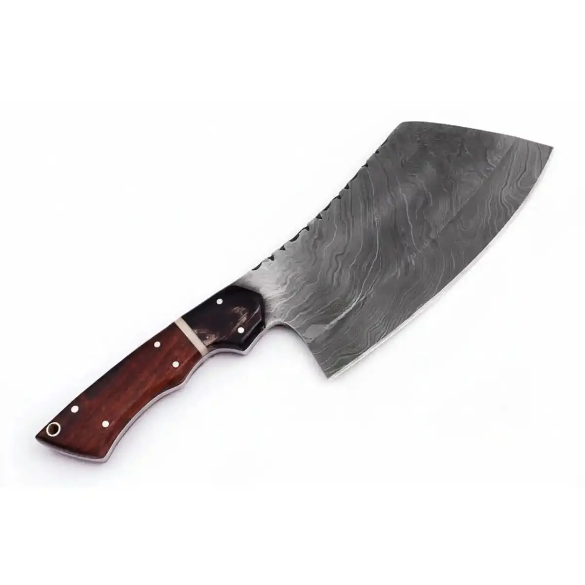 10" Handmade Damascus Chef Knife Cleaver Twisted Pattern Rosewood Handle 1