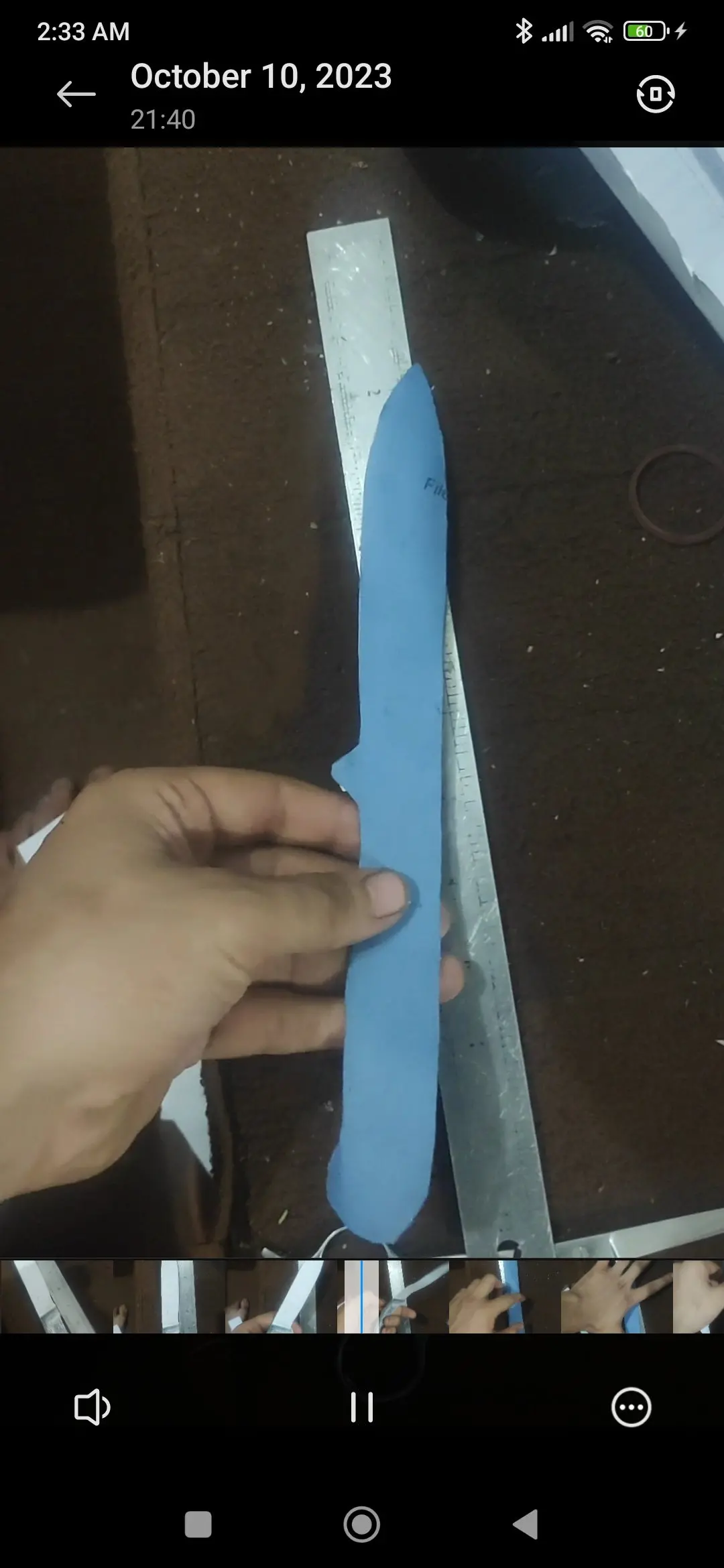 Handmade Damascus Fixed Blade Knife — Full Tang, Leather Sheath 1