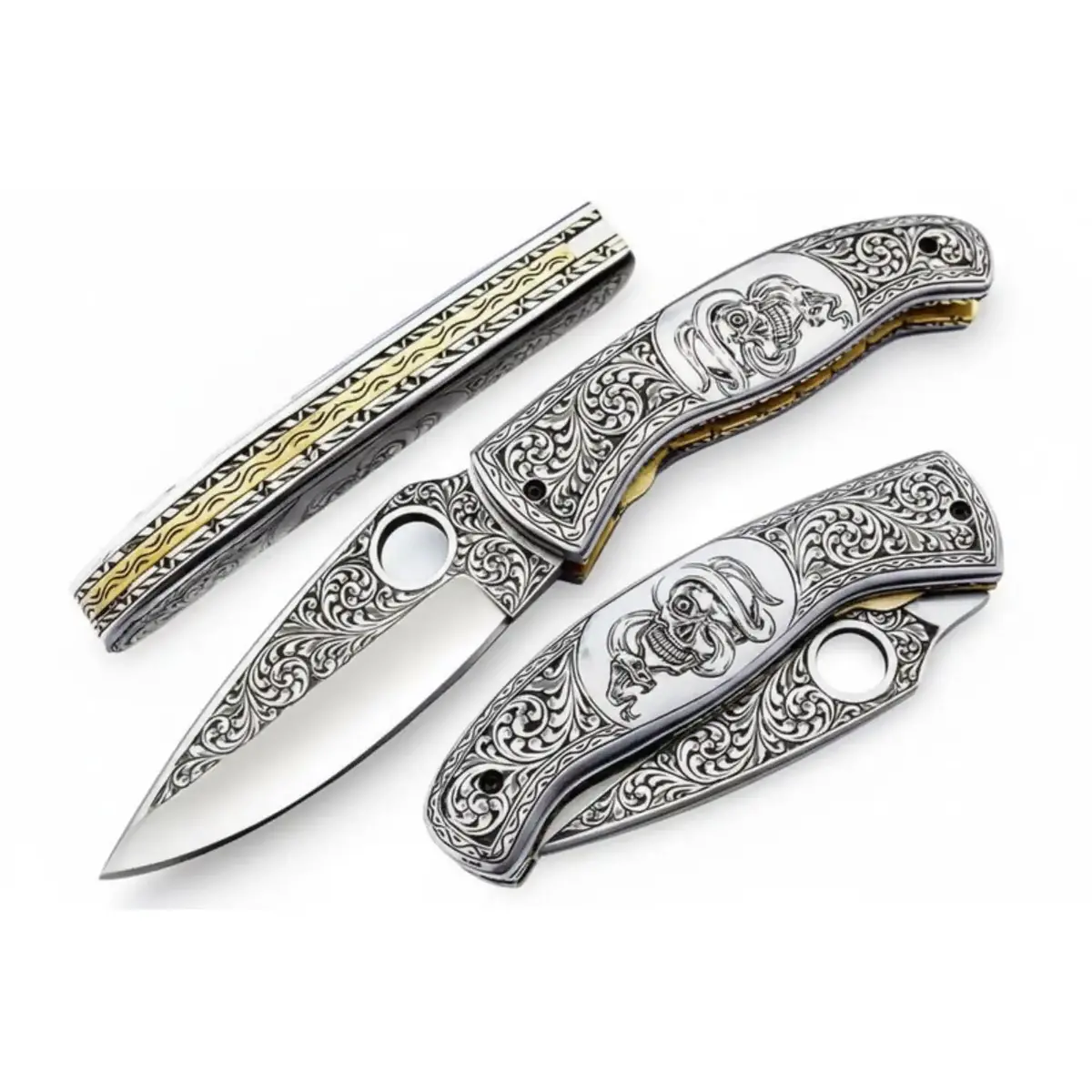 Handmade Damascus Folding Knife, Engraved Bone Handle Pocket Knife, Custom Edc Folder | Jw Steelcrafts 1