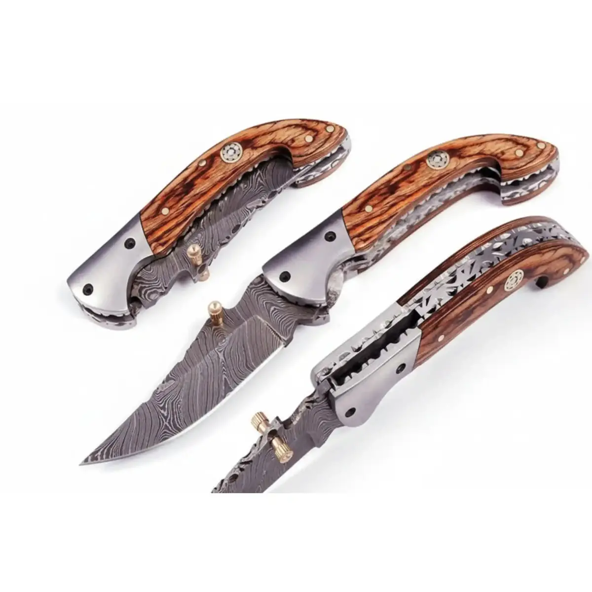 Handmade Damascus Steel Folding Knife With Exotic Wood Handle | Custom Pocket Knife | Jw Steelcrafts 1