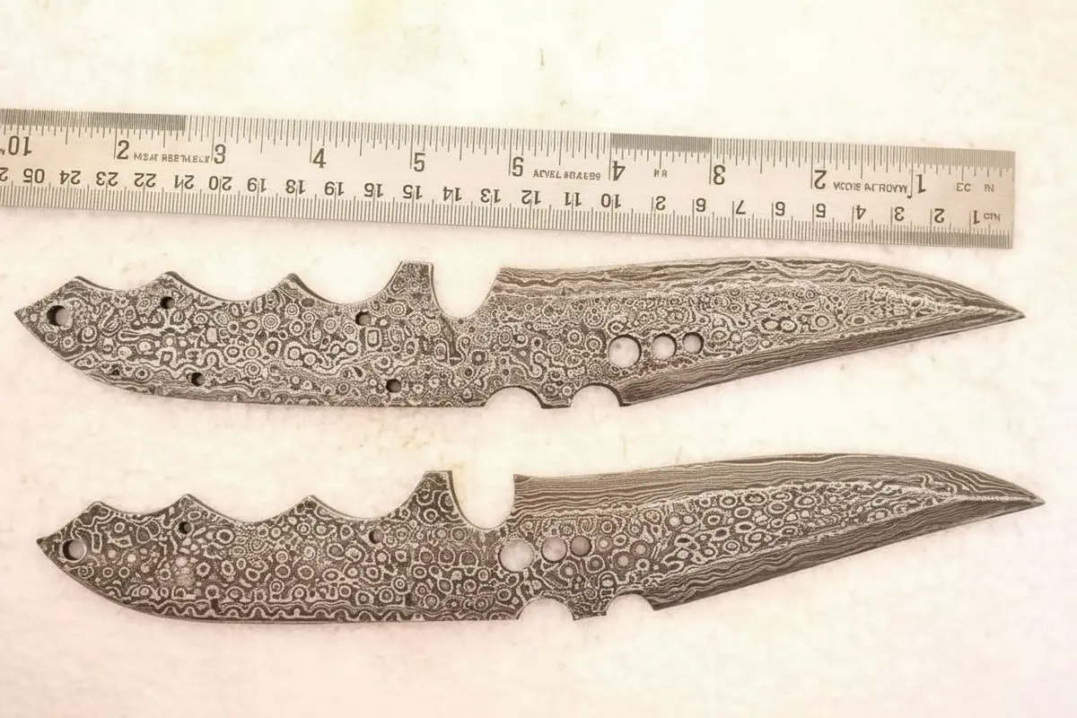 Handmade Damascus Steel Hunting Knives Fixed Blank Blades / Knife Making Material Dk-0120 1