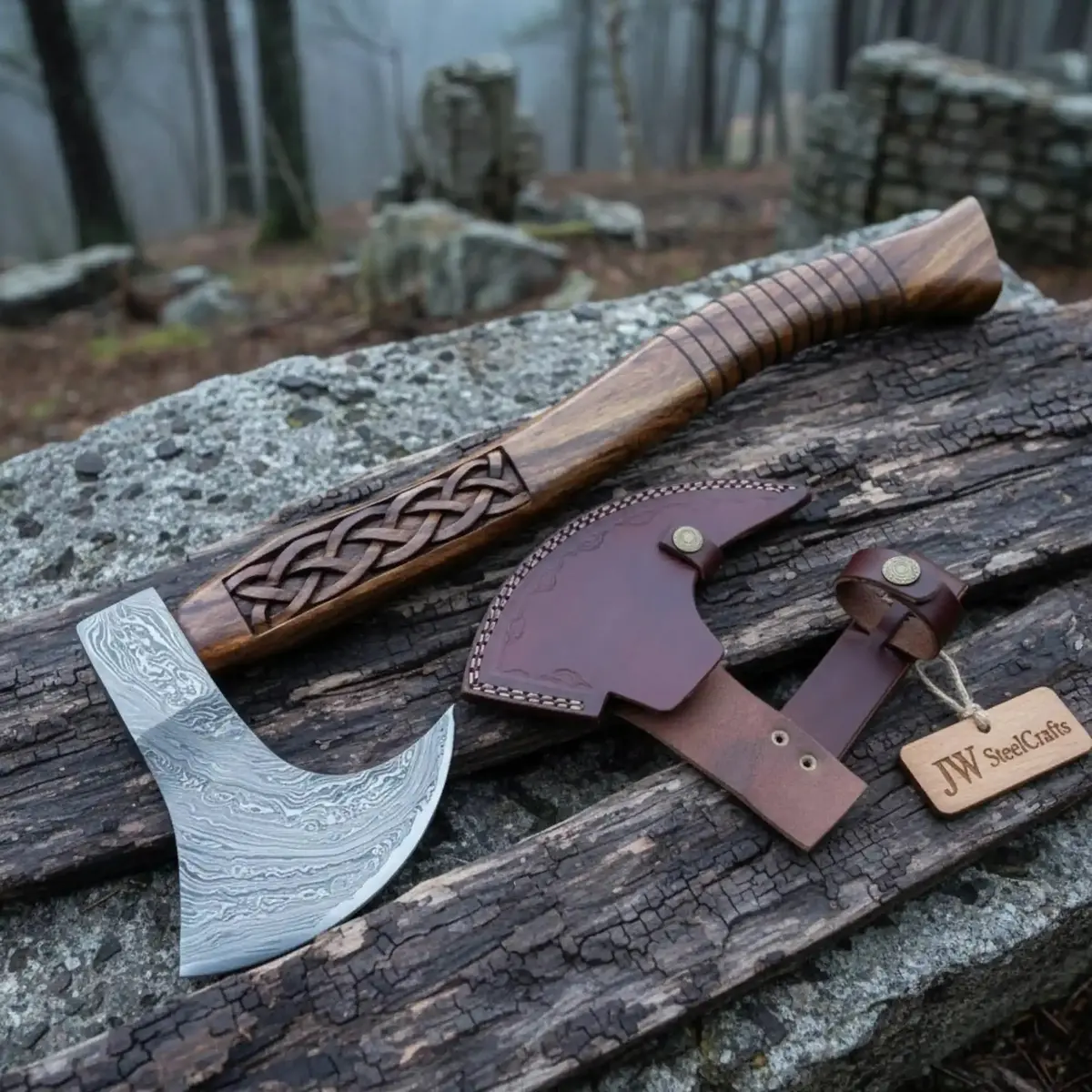 Handmade Damascus Steel Tomahawk Axe 1