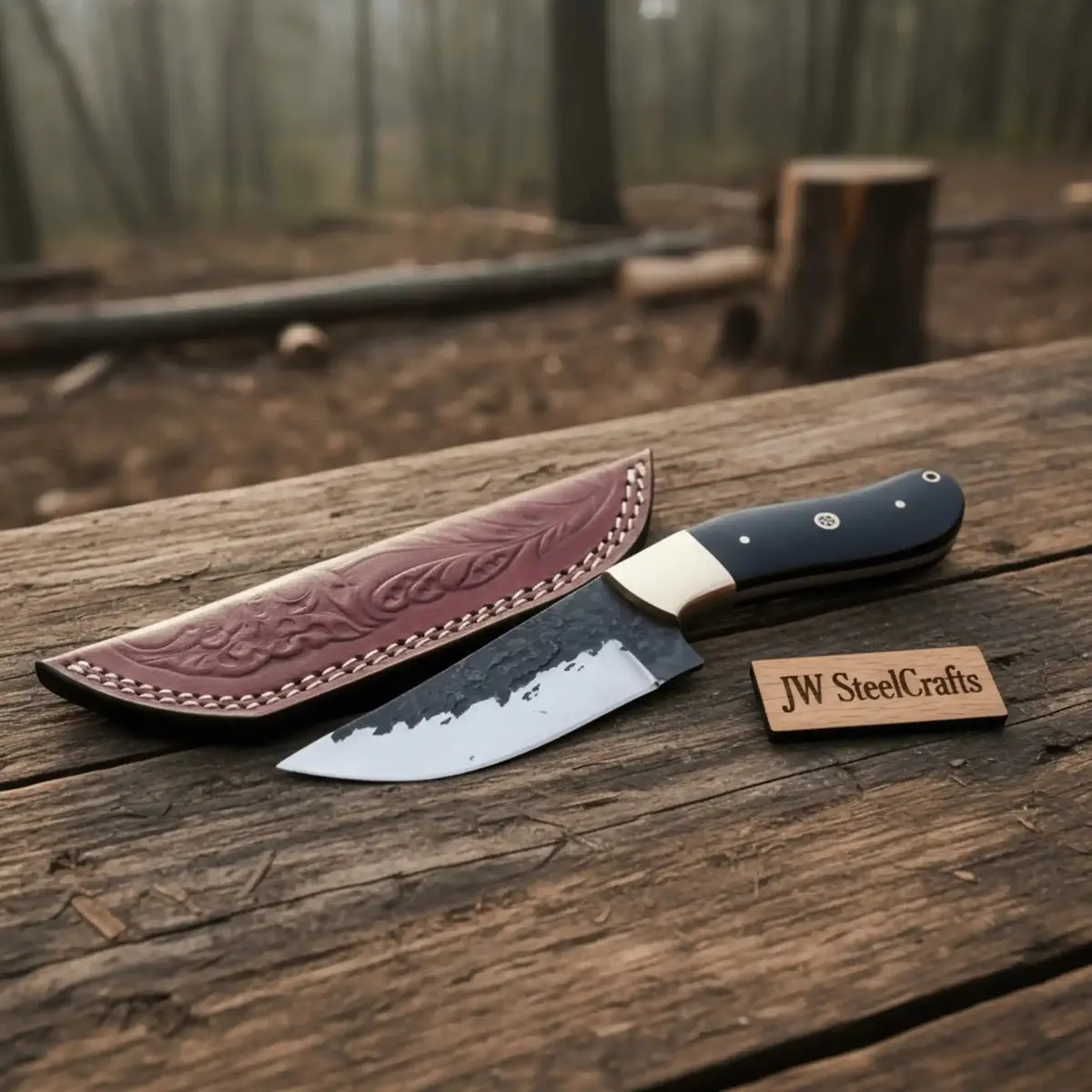 Handmade Knife - High Carbon Steel Blade & Ox Horn Handle 1