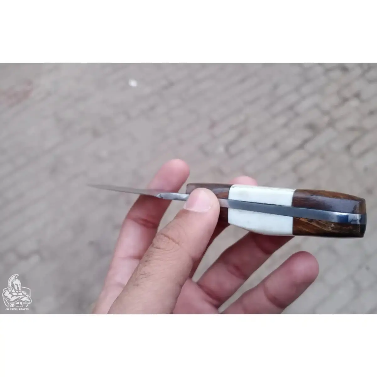 Handmade Skinner Knife Deer Horn Handle Fixed Blade Hunting Knife 2