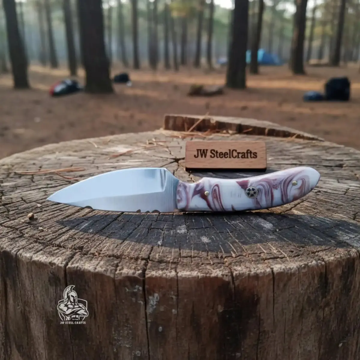 Handmade Skinner Knife Resin Handle 6 Inch Overall Fixed Blade Hunting Knife 1