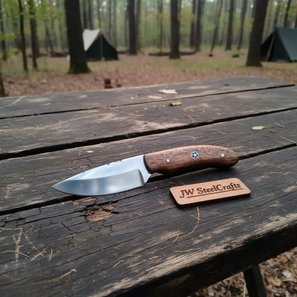 Handmade Skinner Knife Rosewood Handle Fixed Blade Hunting Knife 1
