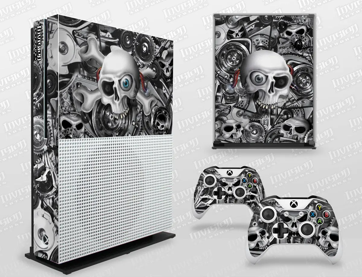 Xbox One S Graphics - Console Skin With 2 Controller Skins - Head Creeps 1