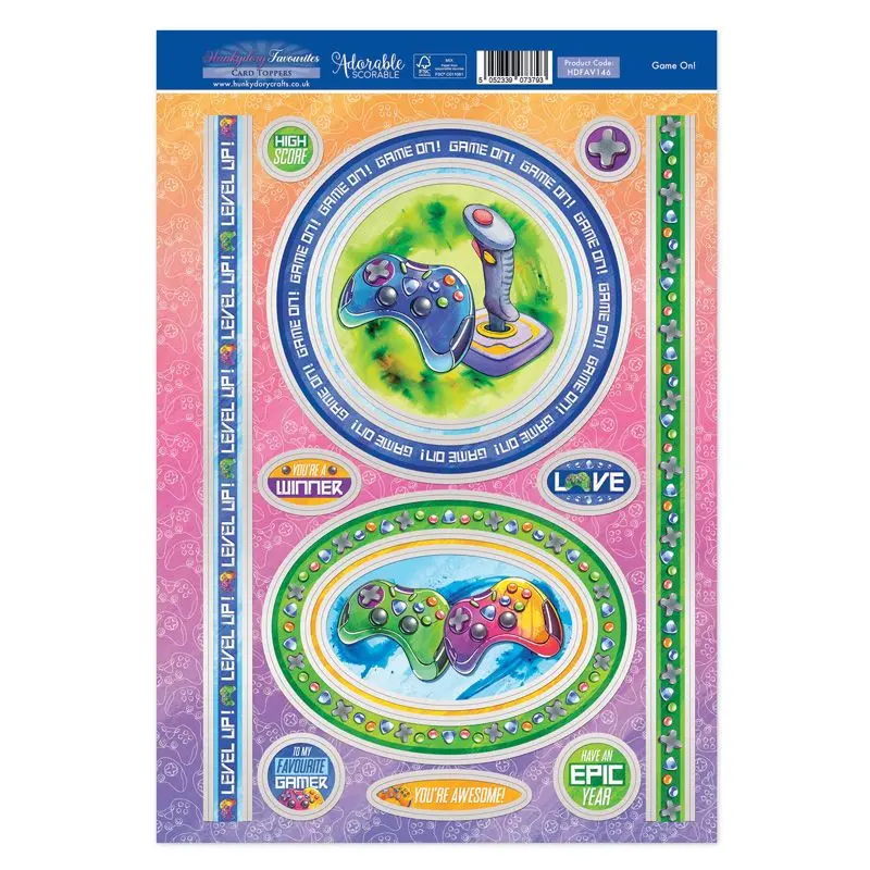 Hunkydory Favourites Toppers - Game On! 1