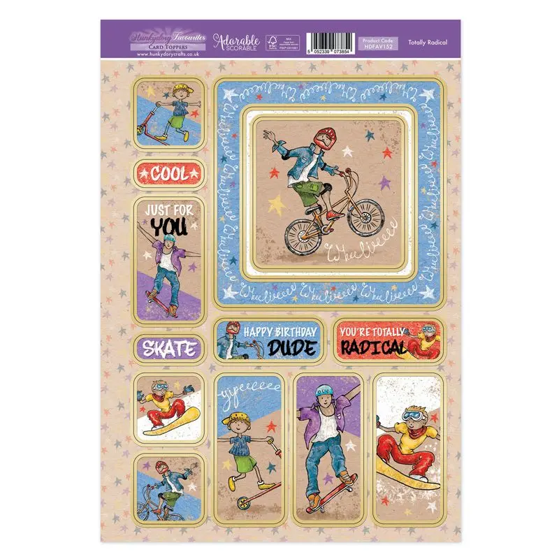 Hunkydory Favourites Toppers - Totally Radical 1